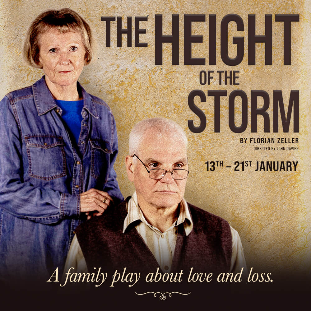 The Height of the Storm by Florian Zeller at the Barn Theatre Welwyn Garden City production graphic.