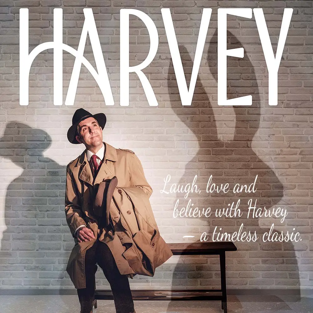 Harvey by Mary Chase production graphic.