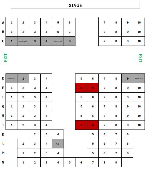 Last Saturday Evening - Seating Plan